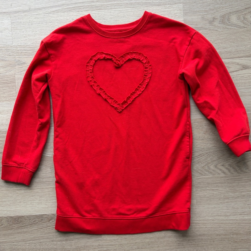 Cat & Jack Red Ruffle Heart dress with pockets